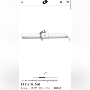 t3 auto rotating 1.25” curling iron
